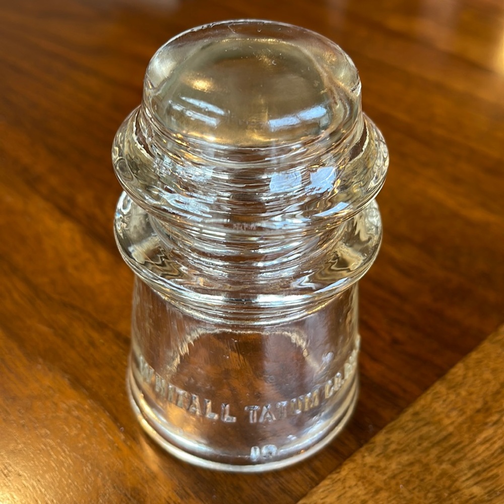 VINTAGE WHITALL TATUM GLASS INSULATOR CO NO 9 - 19